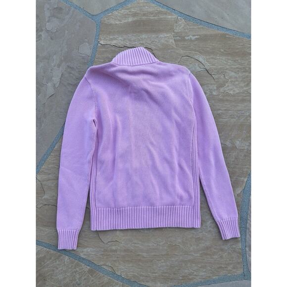Ralph Lauren Full Zip Knit Sweater Mock Neck Pink Womens M LS - Picture 3 of 4